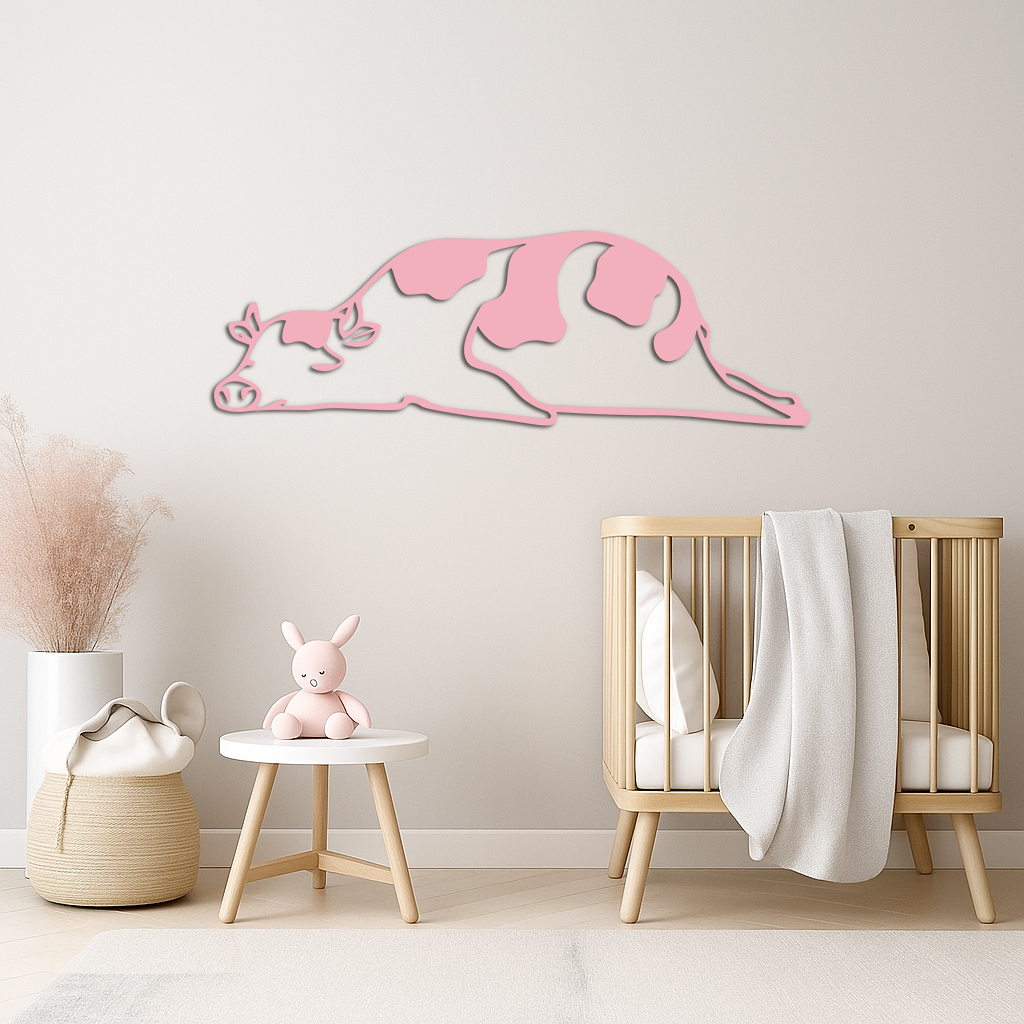 Minimalist Cow Silhouette Metal Wall Art – Farmhouse Animal Decor - KAFGP134