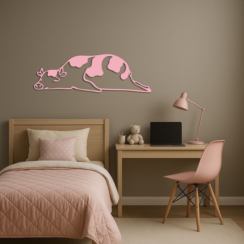 Minimalist Cow Silhouette Metal Wall Art – Farmhouse Animal Decor - KAFGP134