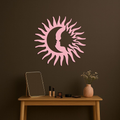 Sun and Moon Face Metal Wall Art – Celestial Silhouette Home Decor - KAFGP136