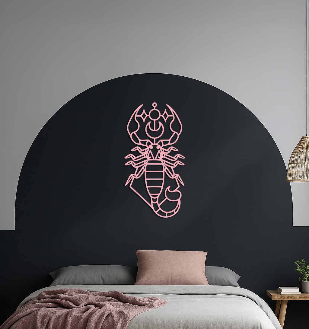 Scorpio Zodiac Metal Wall Art – Geometric Astrology Home Decor - KAFGP145