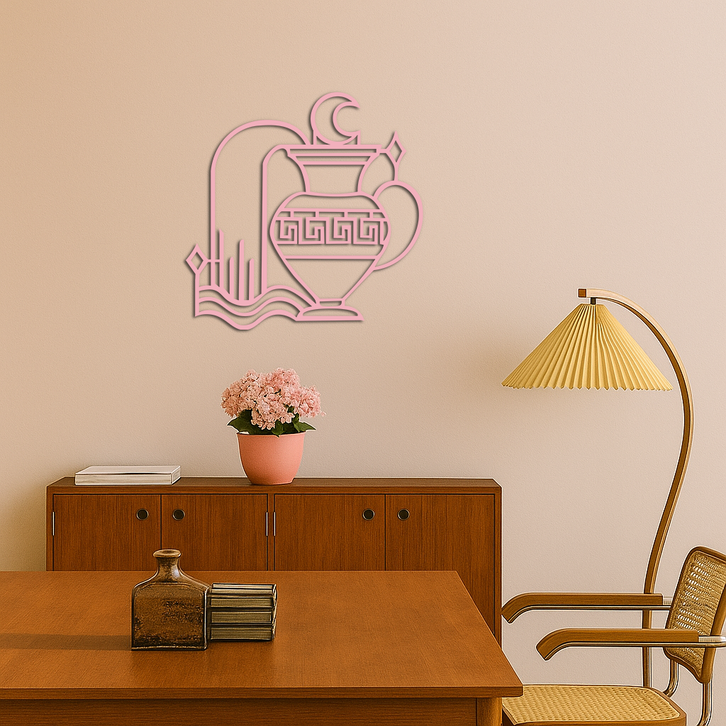 Aquarius Zodiac Metal Wall Art – Geometric Water Bearer Astrology Decor - KAFGP151