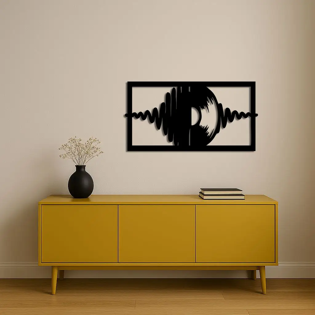 Pink Vinyl Record Soundwave Metal Wall Art – Music Inspired Modern Decor - KAFGP157