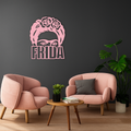Frida Kahlo Portrait Silhouette – Pink Metal Wall Art - KAFGP165