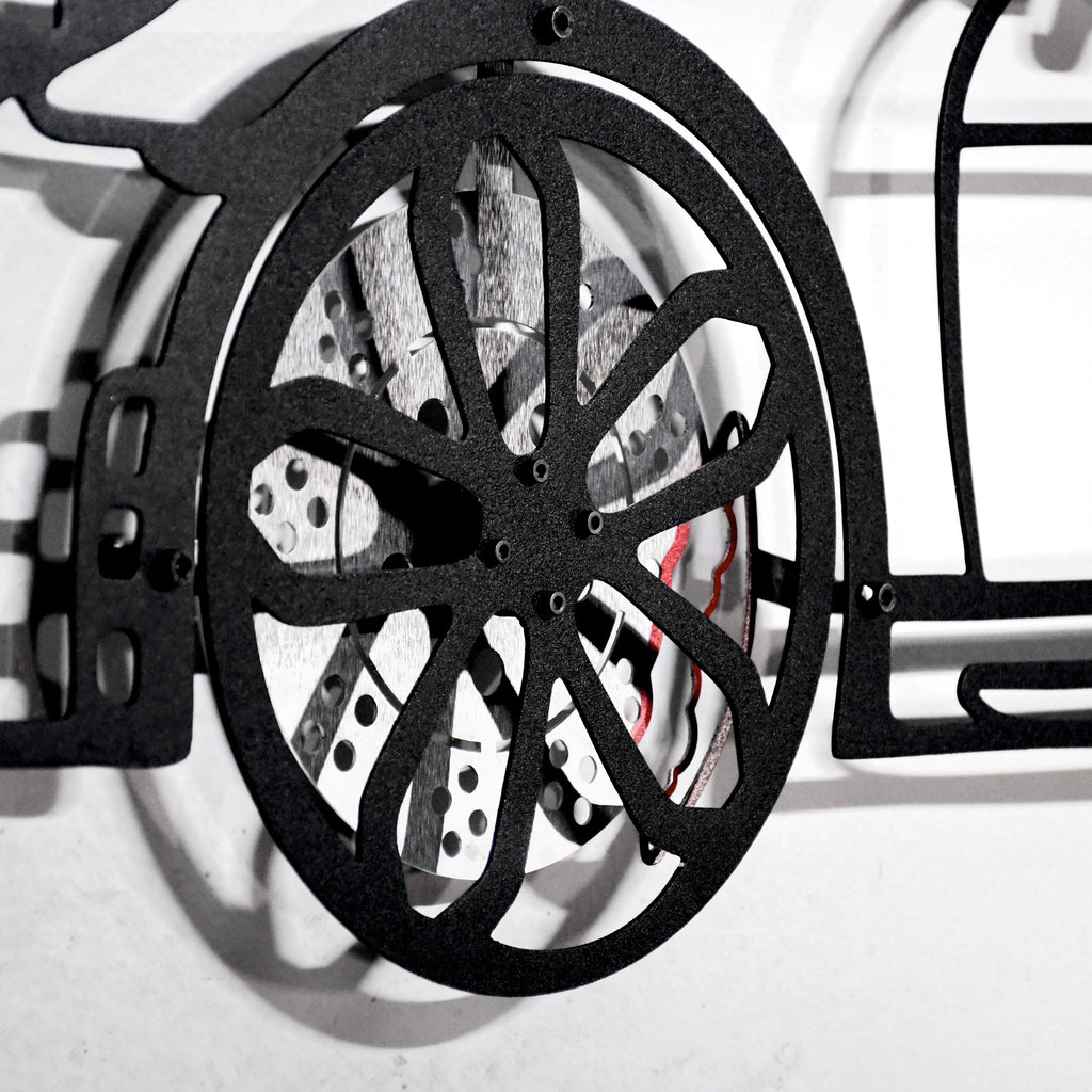 2020 Porsche Cayman GT4 Wall Art – Steel Silhouette with Spinning Wheels-KAFMEKA007