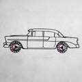 1956 Chevrolet Bel Air Wall Art – Classic Steel Silhouette with Spinning Wheels-KAFMEKA020