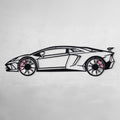 Lamborghini Wall Art – Exotic Supercar Steel Silhouette with Spinning Wheels-KAFMEKA030
