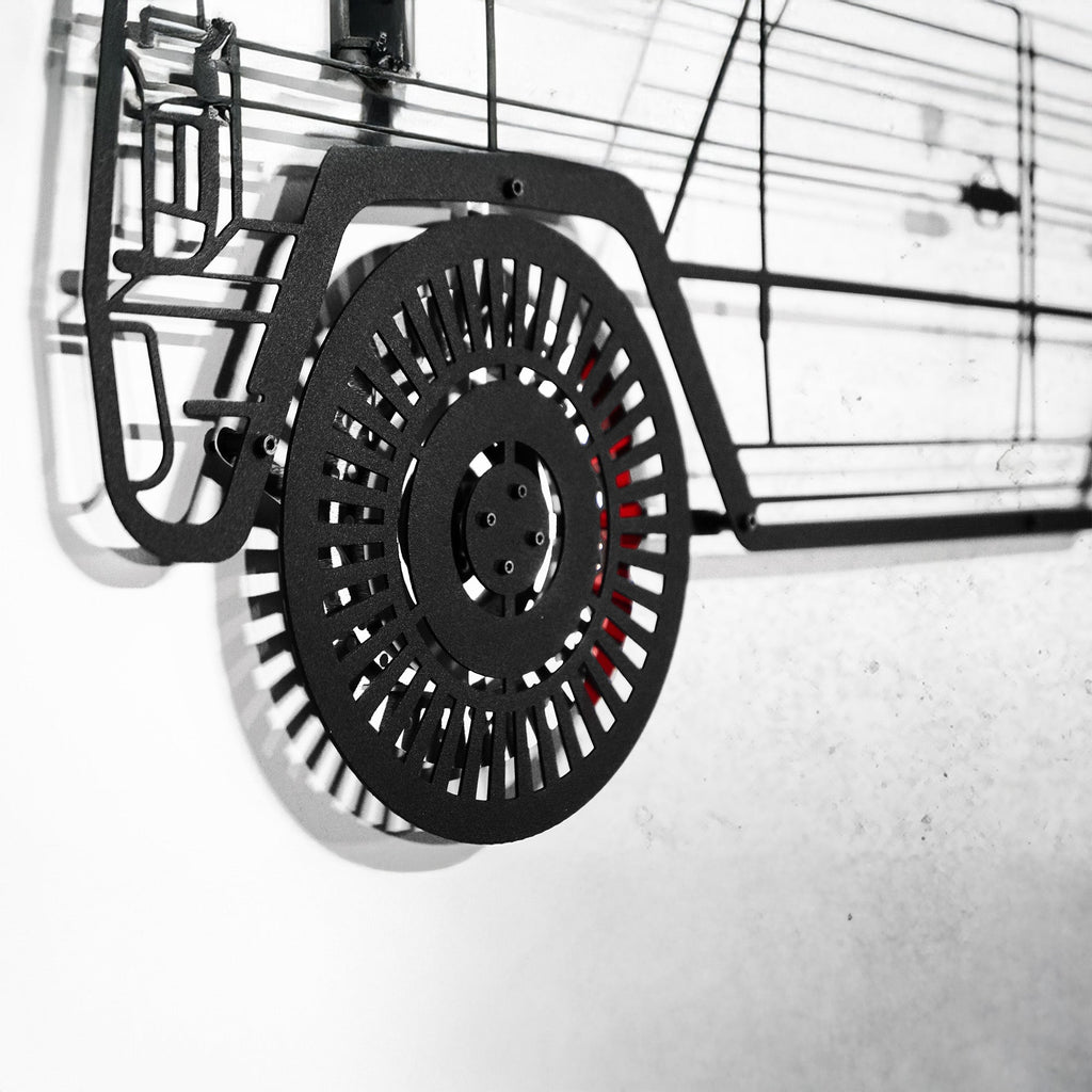 Mercedes G63 AMG Wall Art – Luxury 4x4 Steel Silhouette with Spinning Wheels-KAFMEKA034