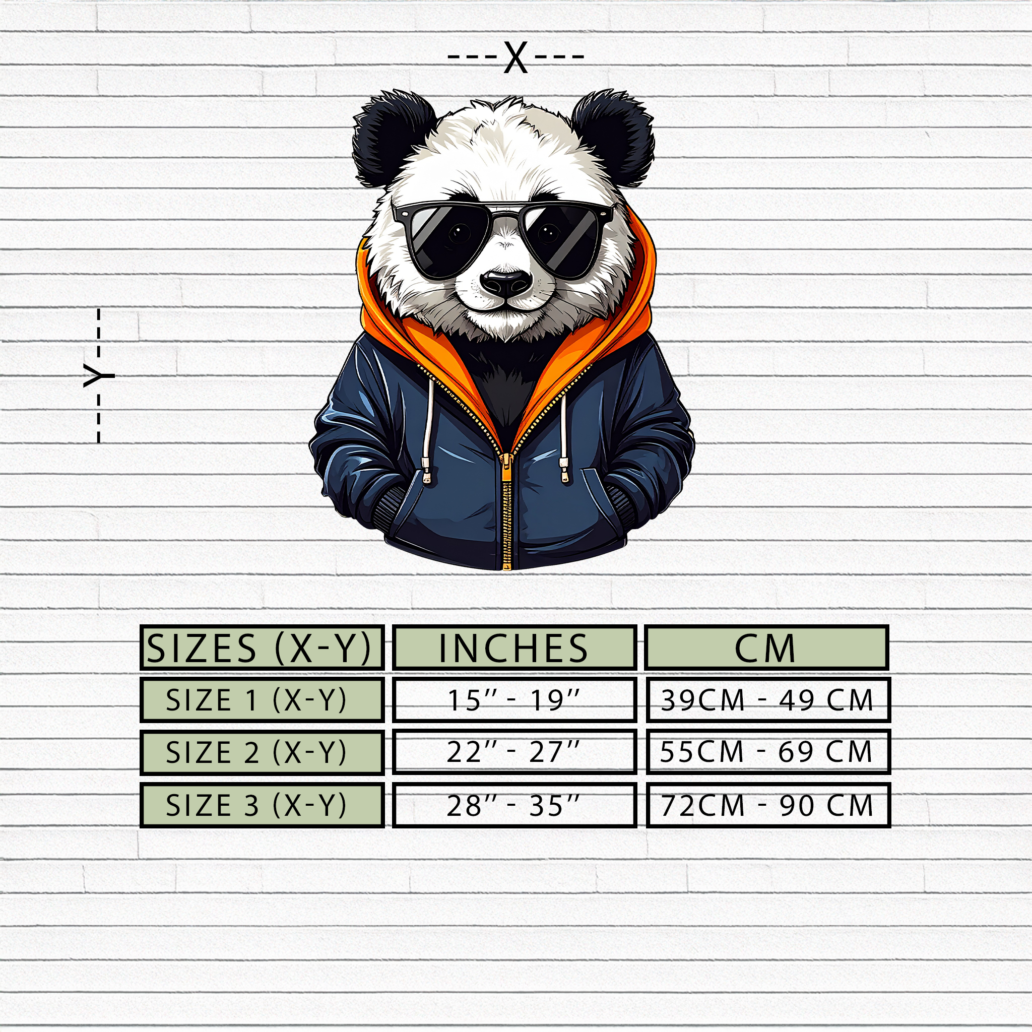 Cool Panda with Hoodie Metal Wall Art – Urban Animal UV Print Decor-KAFUVM001