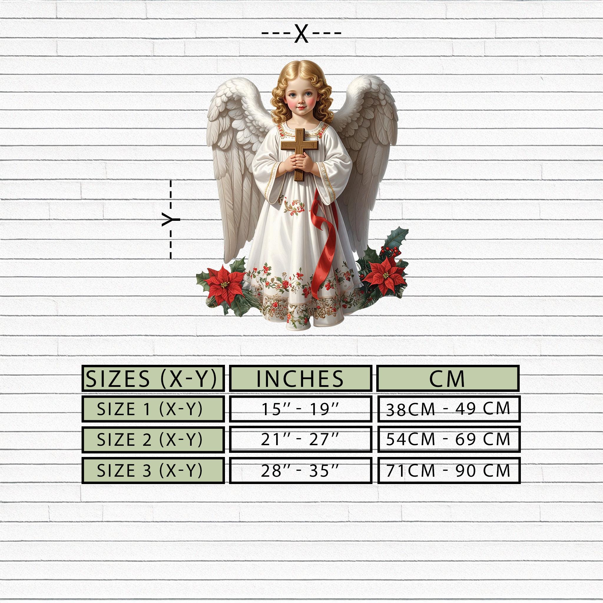 Christmas Angel Metal Wall Art – Holy Child UV Printed Decor-KAFUVM018