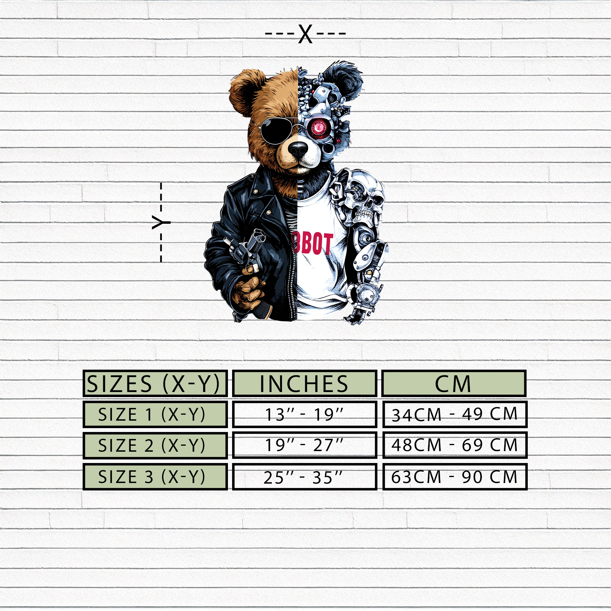 Half Cyborg Bear Wall Decor – Edgy Robo Teddy with Attitude-KAFUVM022