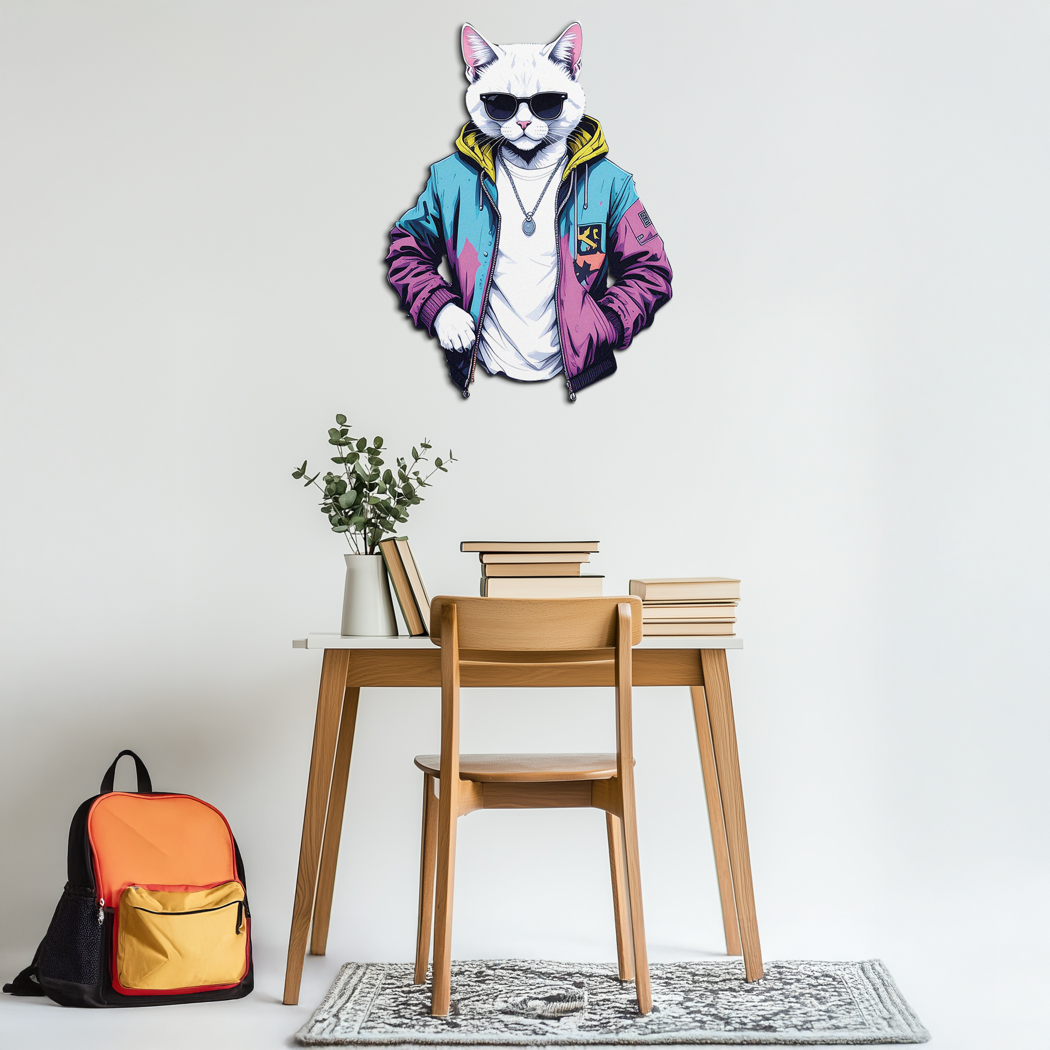 Street Style Cat Metal Wall Art – Cool Urban Decor-KAFUVM028