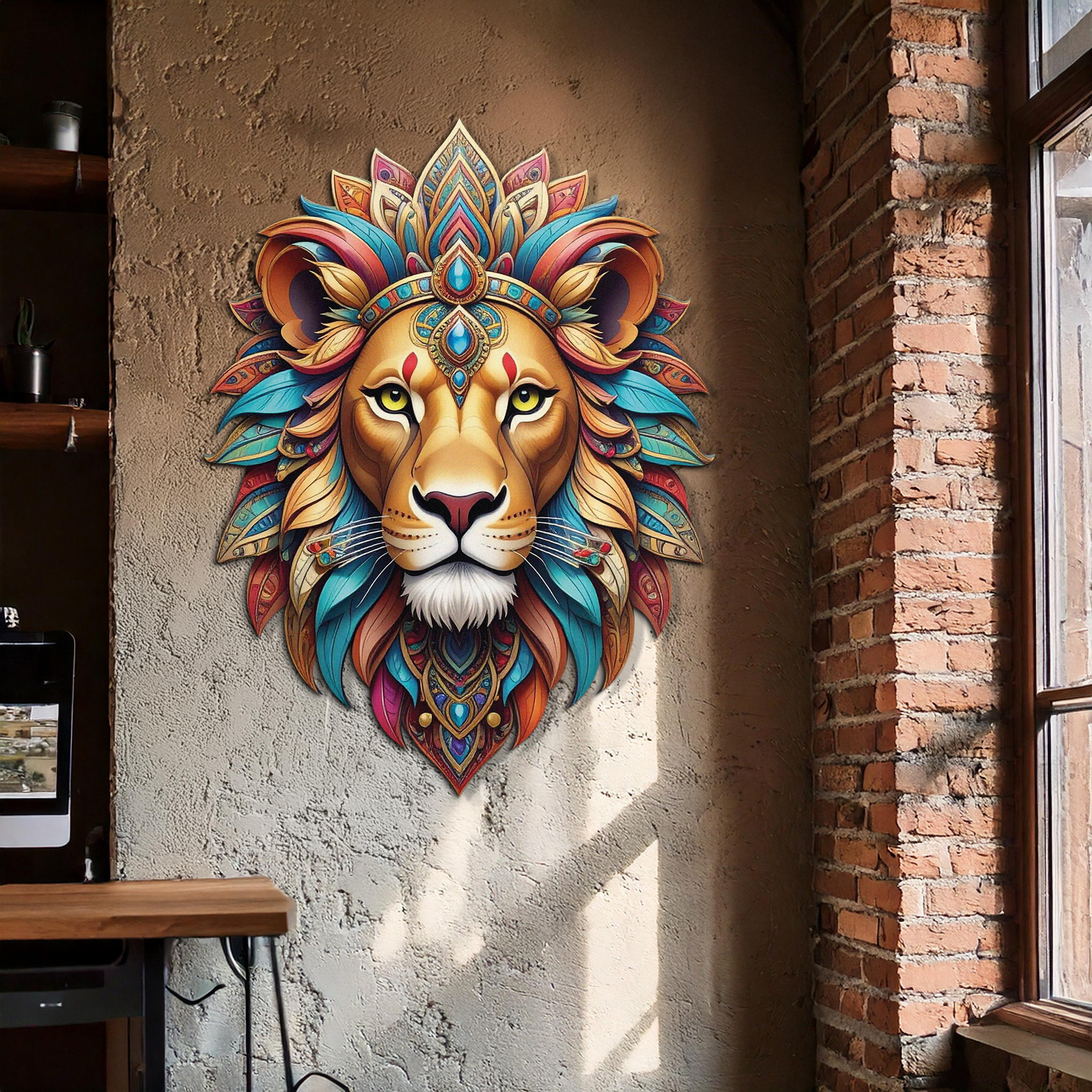 Regal Lion Metal Wall Art – Tribal Vibes, Fierce Style-KAFUVM029