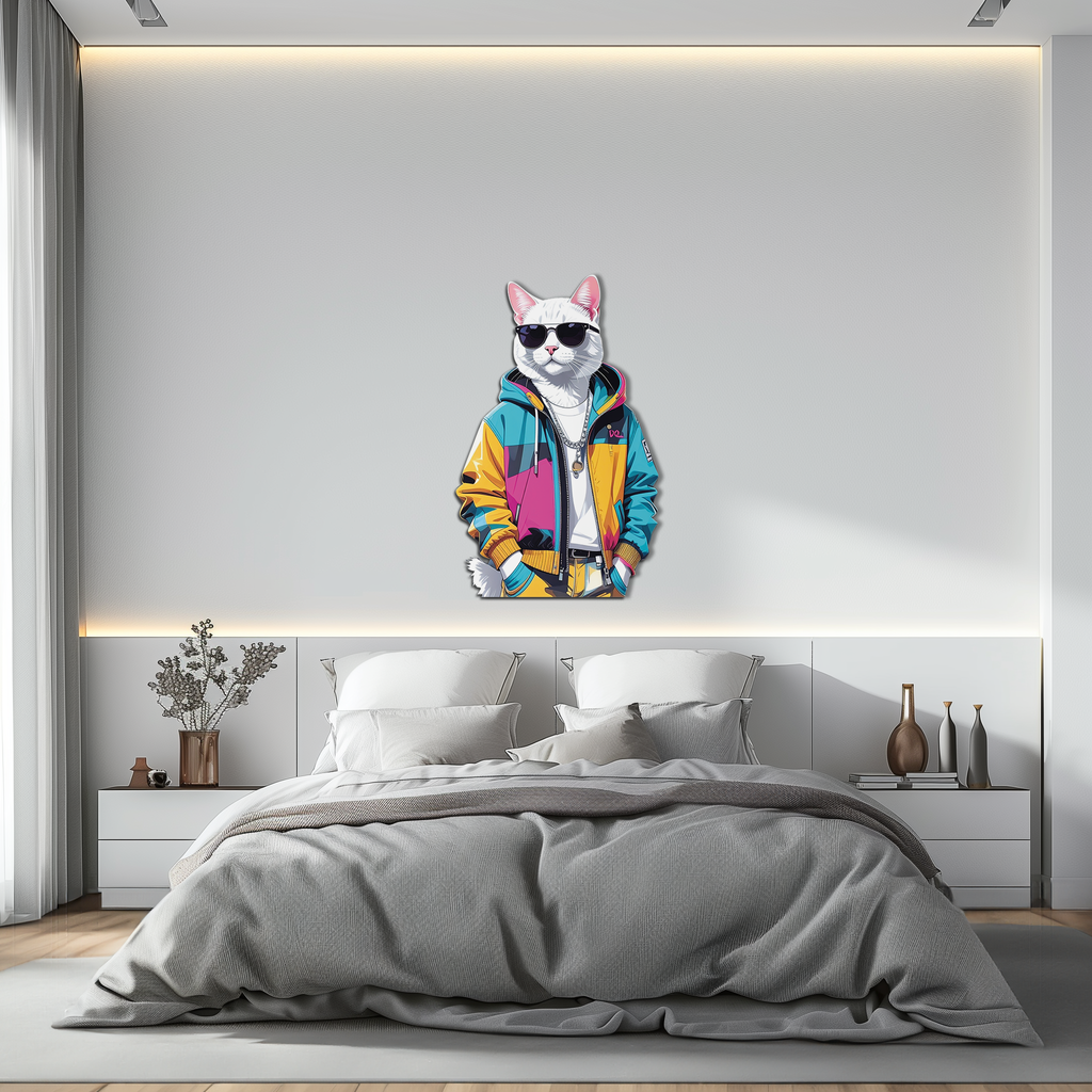 Cool Cat Metal Wall Art – Urban Street Style Decor-KAFUVM033