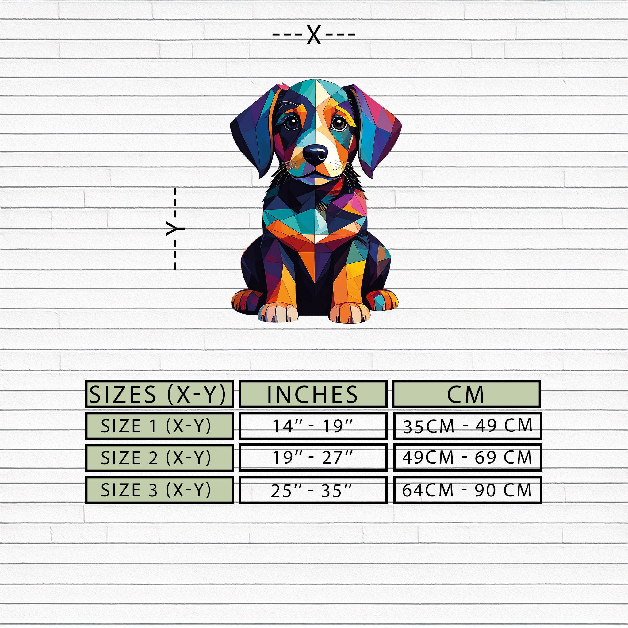 Colorful Geometric Dog Metal Wall Art – Bold Puppy Decor-KAFUVM038