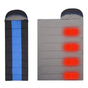 LITEGUEST Winter Heated Single Sleeping Bag gray with USB heating panels for camping