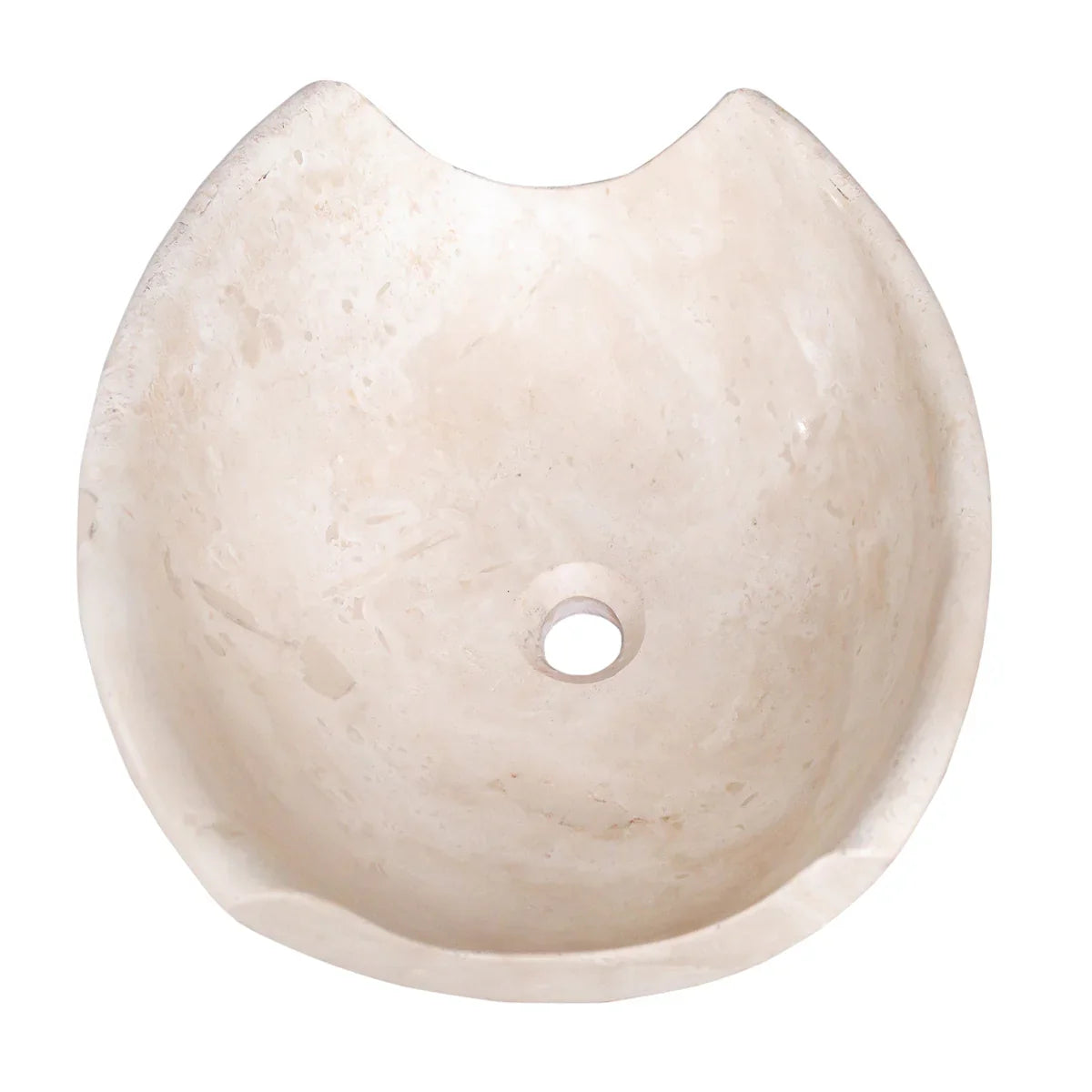 Stone sink, light travertine, special shape, honed finish, above-vanity bathroom sink