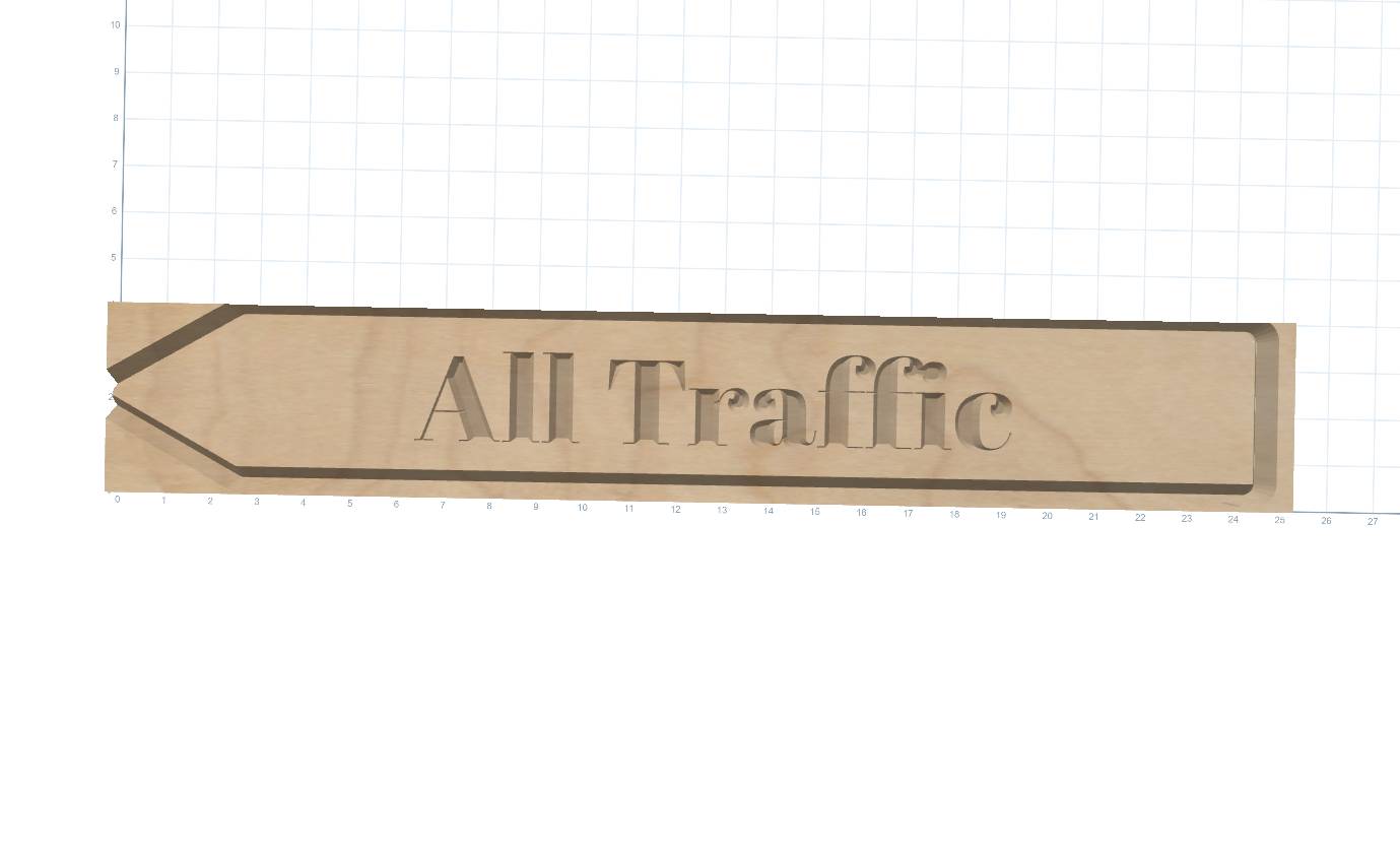 Cedar arrow. Reflective letters