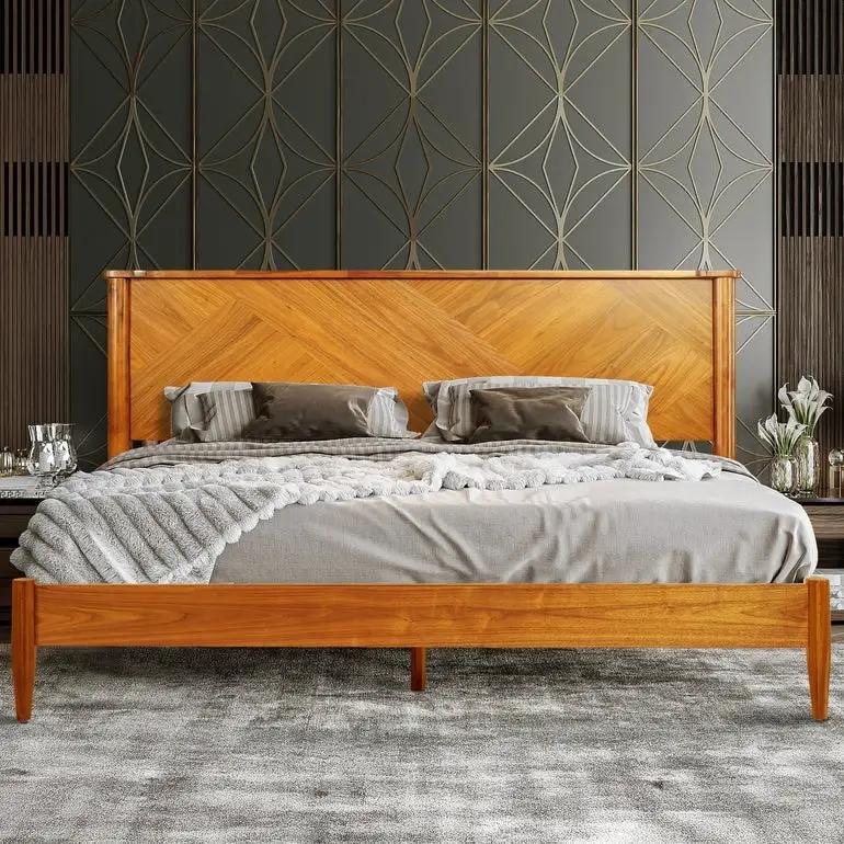 Rorns Panthera Platform Bed Frame With Headboard for Ultimate Comfort