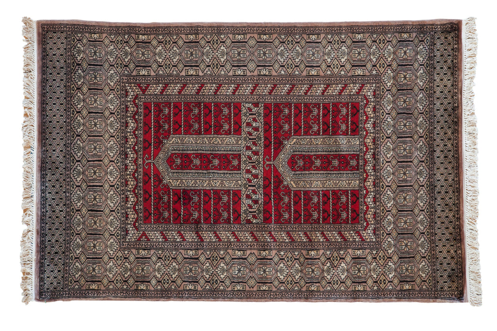 4x6 Vintage Fine Pakistani Turkmen Design Rug