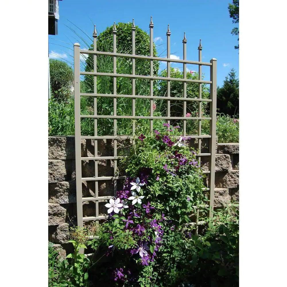 8-Foot Outdoor Garden Trellis in Mocha Brown Vinyl PVC