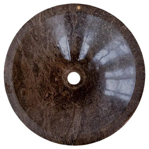 Villohome Narcist brown marble round sink, 16-inch diameter, polished finish