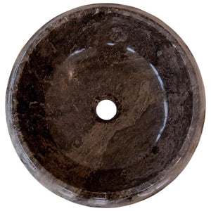 Narcist Brown Marble Vessel Sink by Villohome, high-gloss polished finish