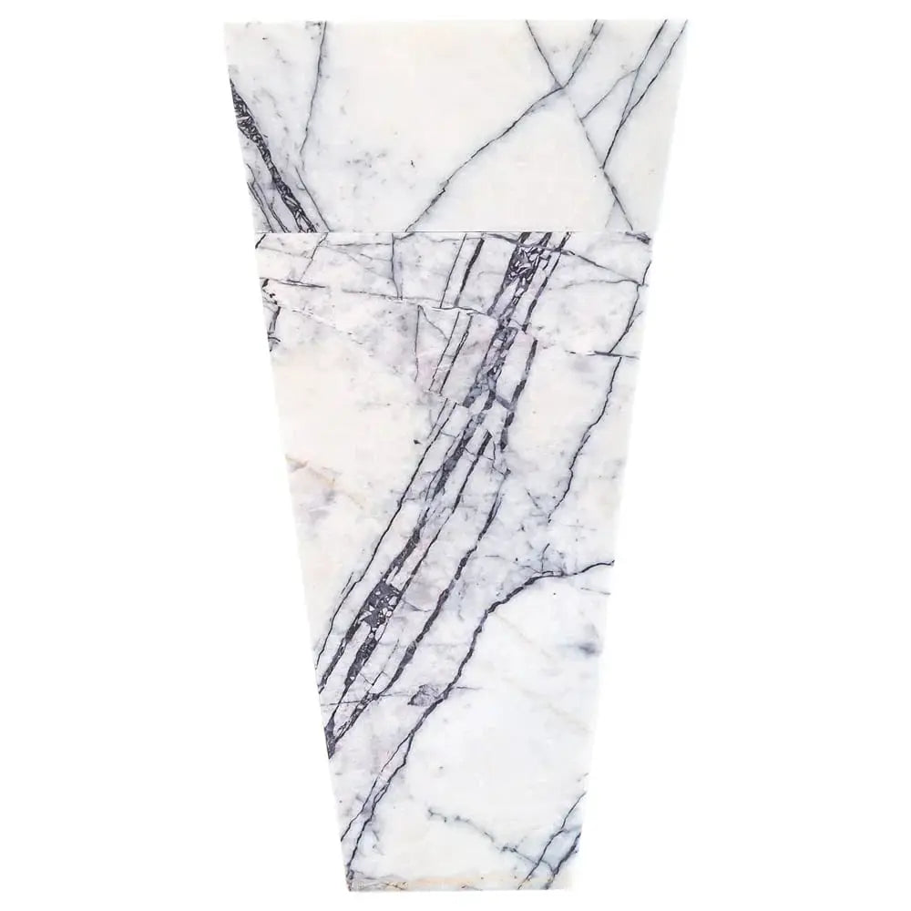 Natural Stone New York White Marble pedestal sink, cone-shaped stand-alone bathroom sink by Villohome