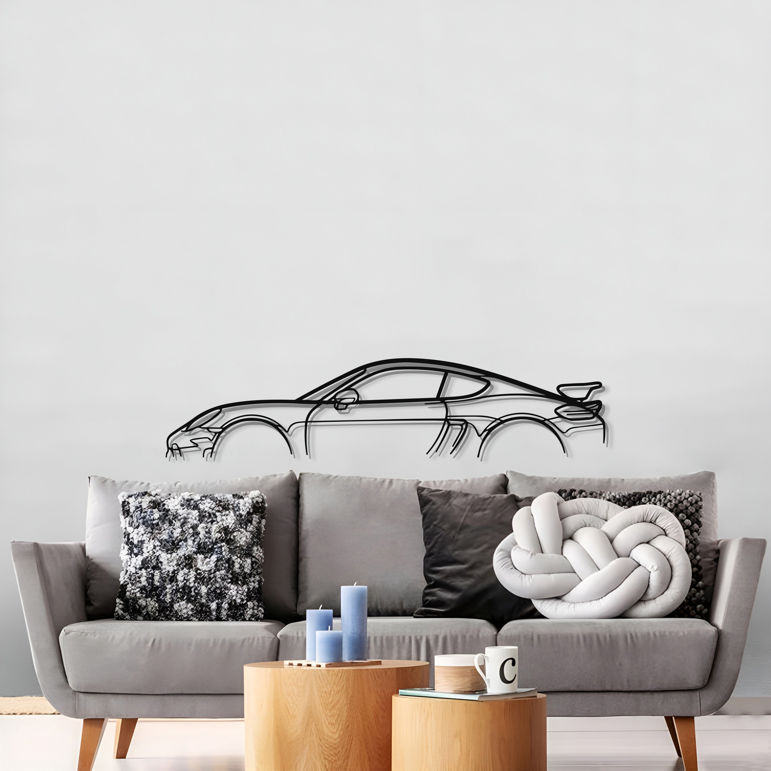 718 Cayman GT4 Metal Car Wall Art - MT0840