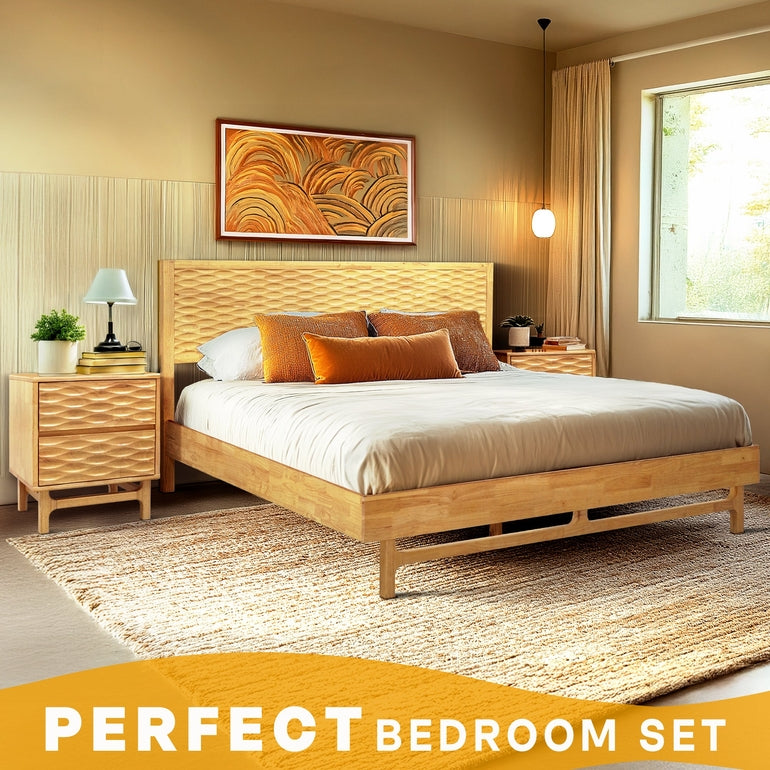 Acacia Elara Nightstand with 2 Drawers - Stylish Storage Solution