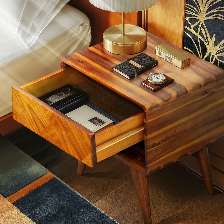 Rorns Laden Nightstand with Drawer - Stylish and Functional Bedroom Storage
