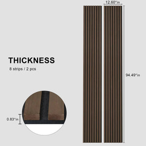 Luxury Walnut Acoustic Solid Wood Wall Panels by HAUSVITA, 2-panel set with vertical slat design