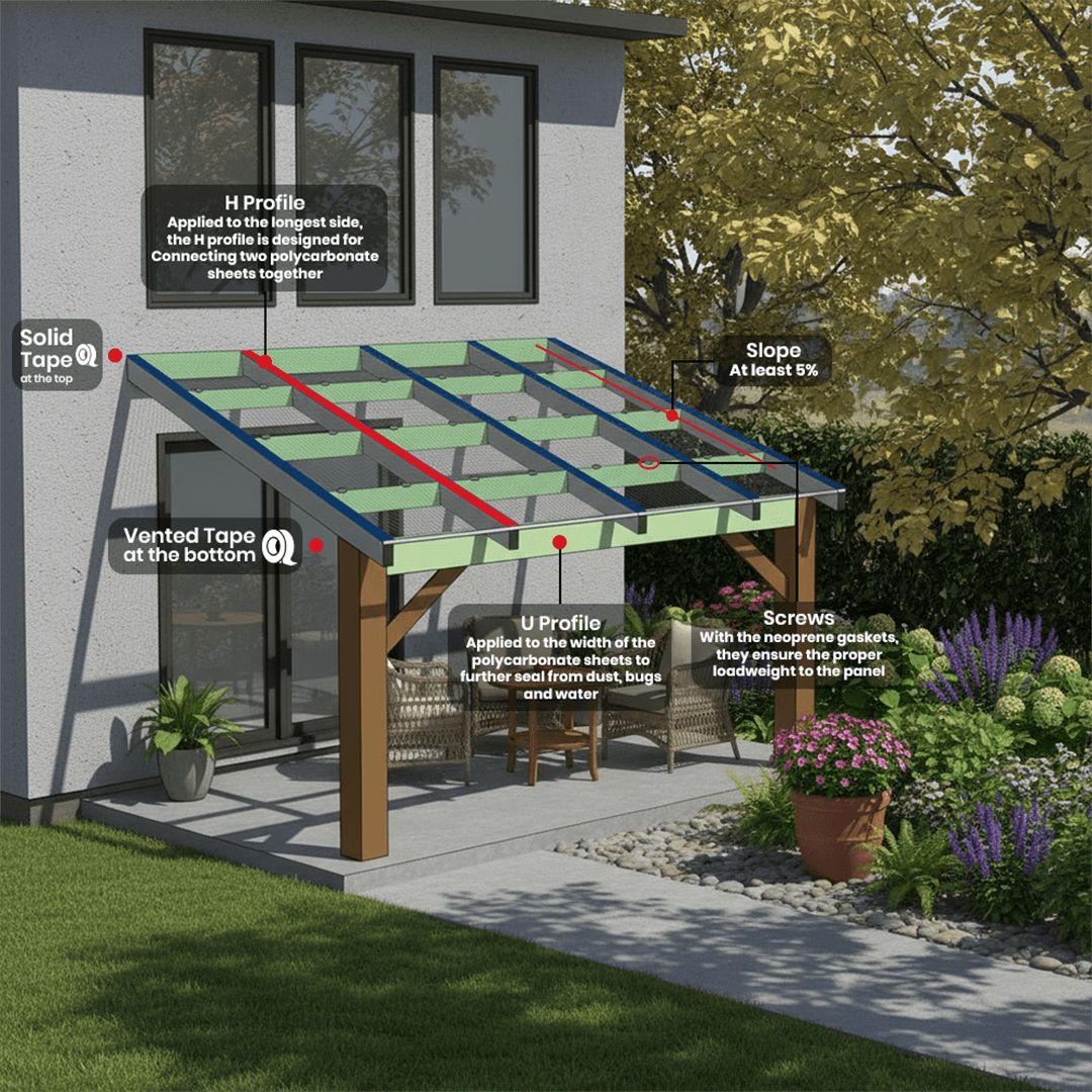 DIY Polycarbonate Lean-To Roof Kit