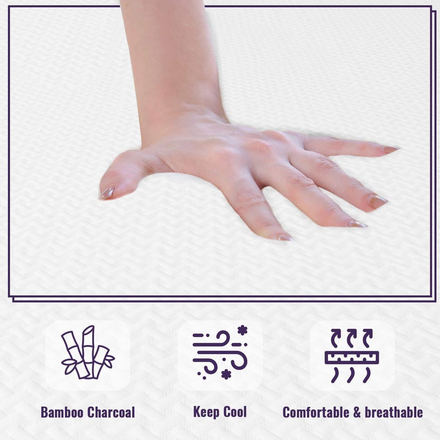 Queen size 12-inch Charcoal Infused Memory Foam Mattress with Removable Cover