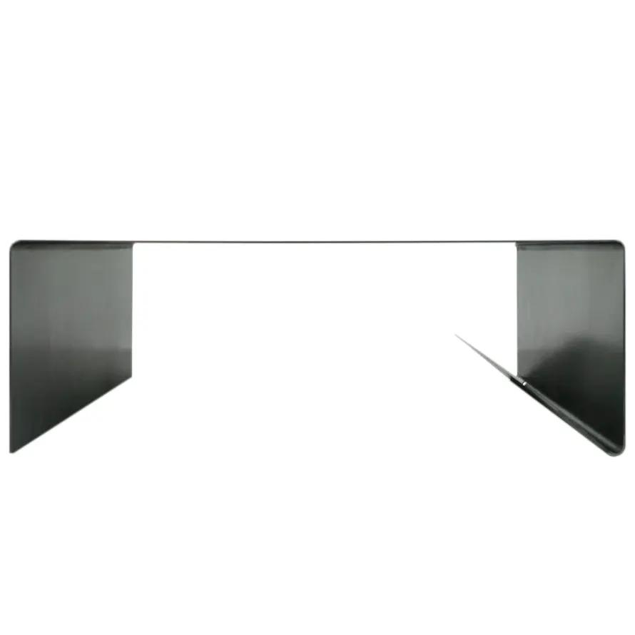 Rectangular metal coffee table with storage in raw steel, heavy-duty by Villohome