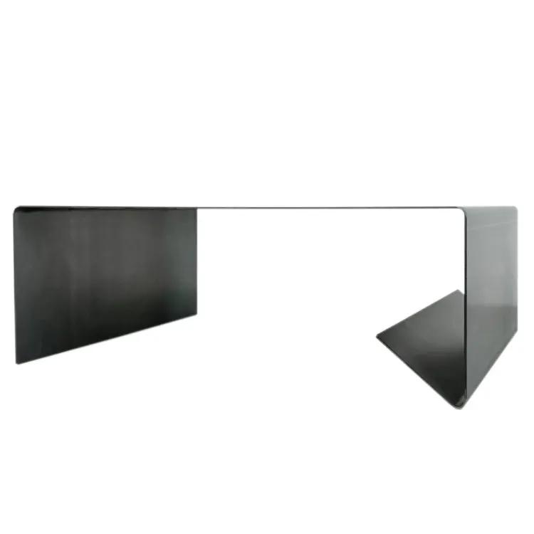 Villohome rectangular raw-steel coffee table with end-panel legs and minimalist top