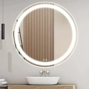 HAUSVITA round LED bathroom vanity mirror with dimmable lights