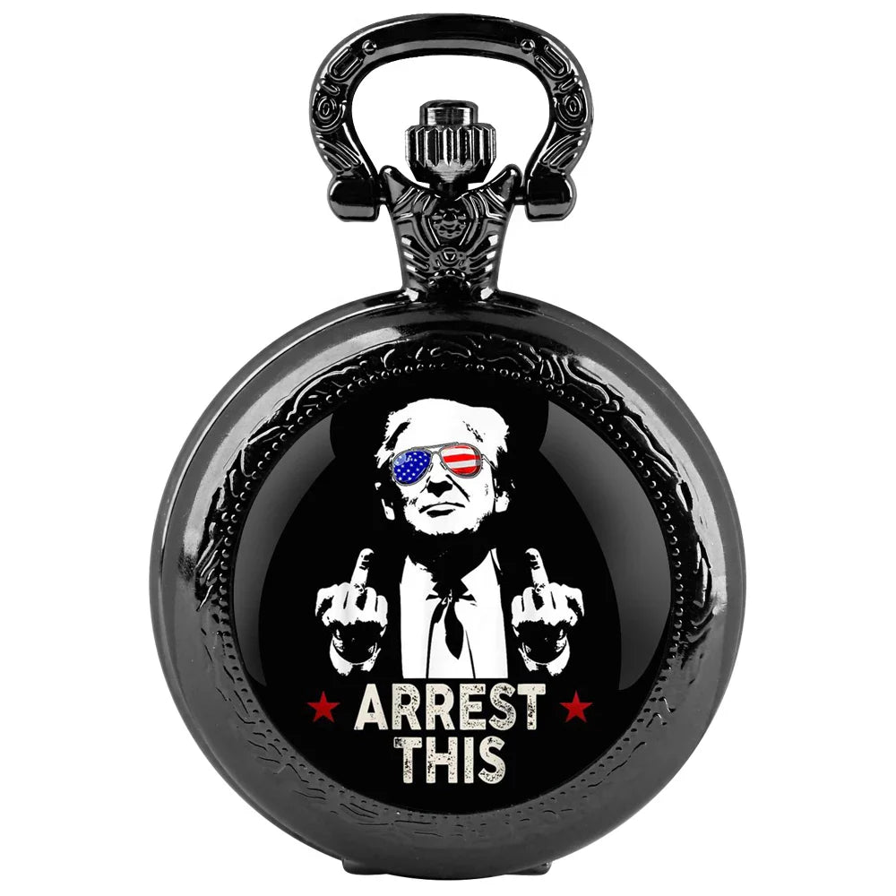 Trump Victory Pendant Quartz Pocket Watch – Collectible Souvenir Timepiece