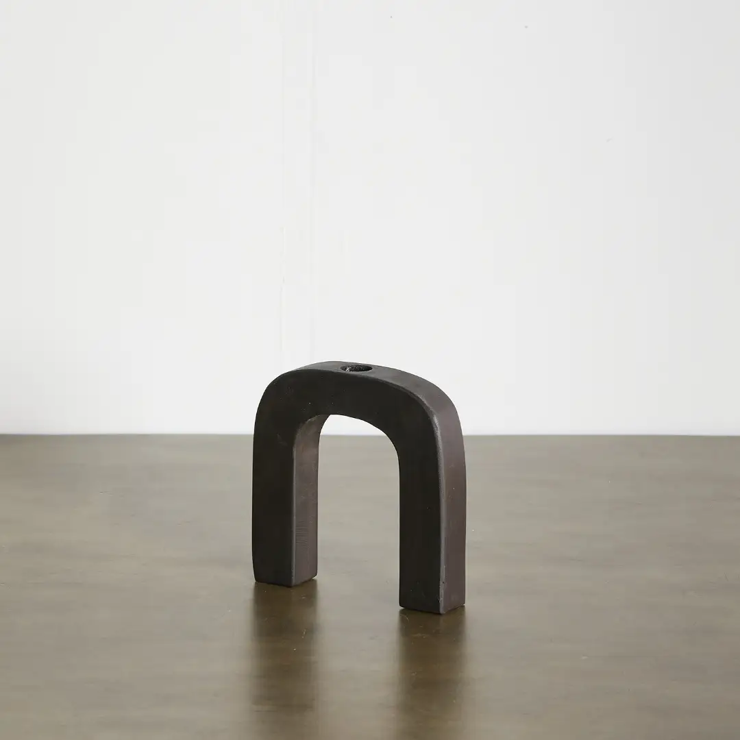 Arch Wooden Taper Candlestick Holder