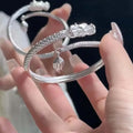 925 Sterling Silver Dragon Bangle Bracelet or Ring
