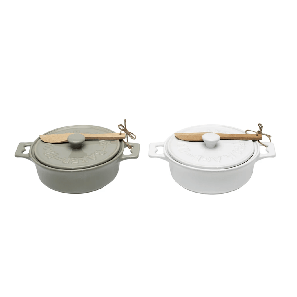 Brie Baker with Lid and Spreader