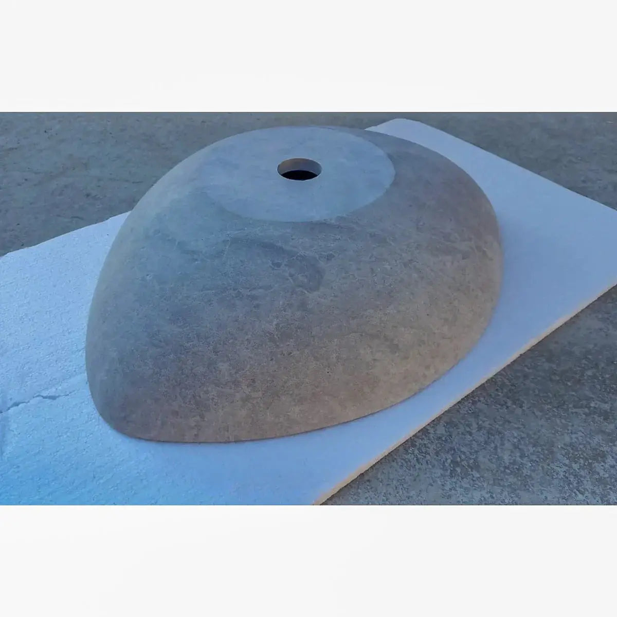 Sirius Gray Marble Above-Counter Bathroom Sink by Villohome, honed stone 22W x 18D x 5.5H