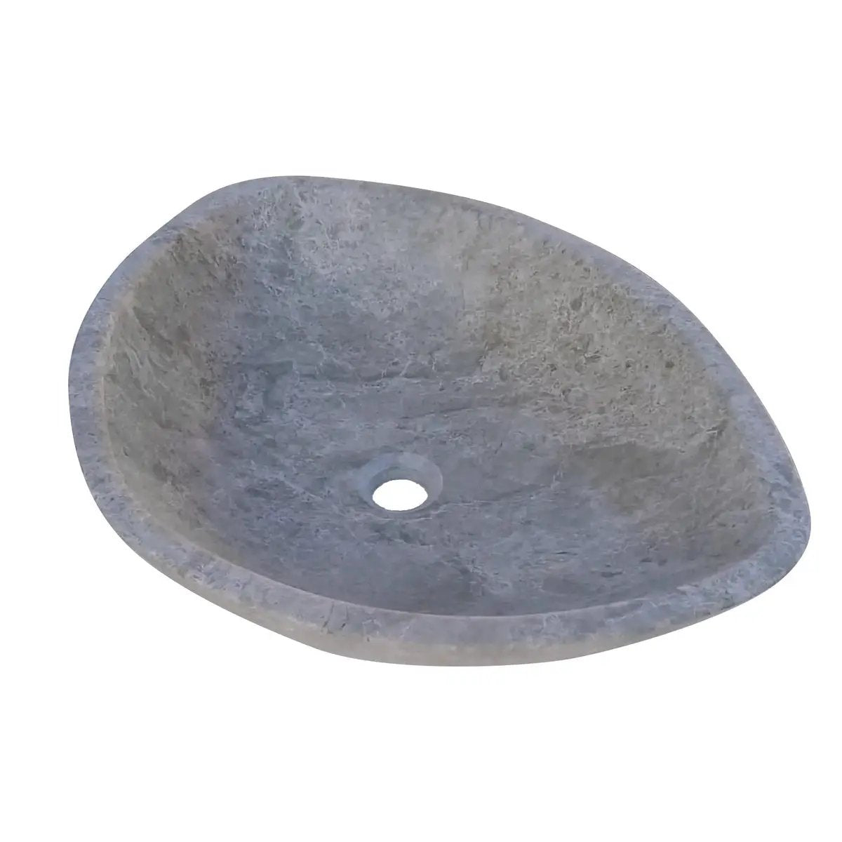 Villohome Sirius gray marble above-vanity bathroom sink, honed finish, oval vessel design, 22x18x5.5 inches.