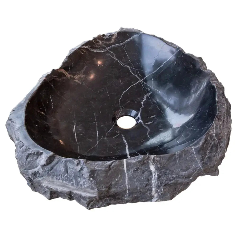 Toros black natural stone marble rustic above vanity bathroom sink