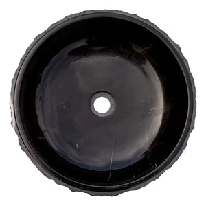 Toros Black Marble rustic round bathroom sink, 16in diameter