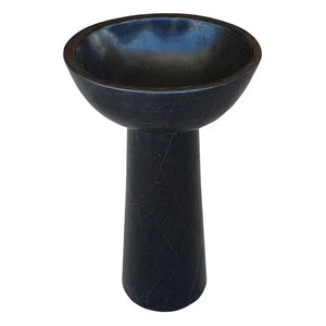Toros black marble stand-alone pedestal sink with oval basin, Villohome bathroom sink