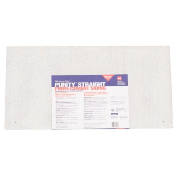 WeatherSide Fiber-Cement Siding - Purity Straight Shingle w/ Textured Surface - 12 in x 24 in (18 Shingles - Approx 33 Sq Ft)