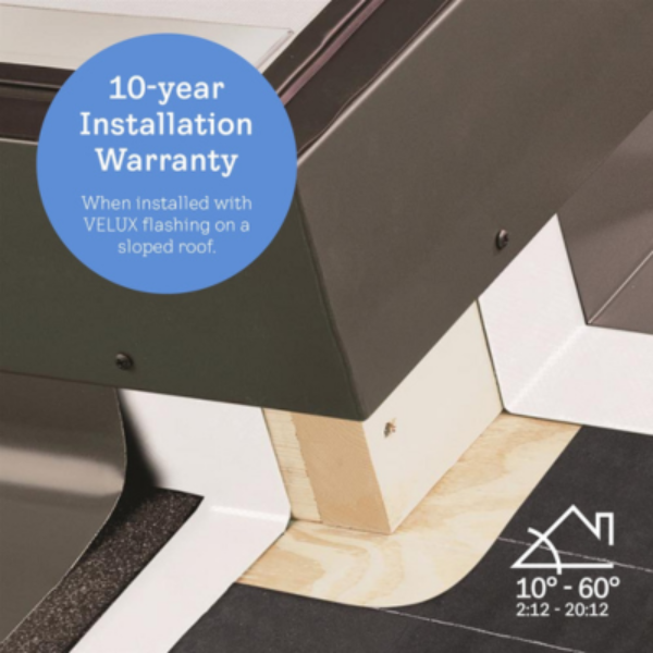 VELUX Electric Venting Curb Mount Skylight - White Solar Powered Shade