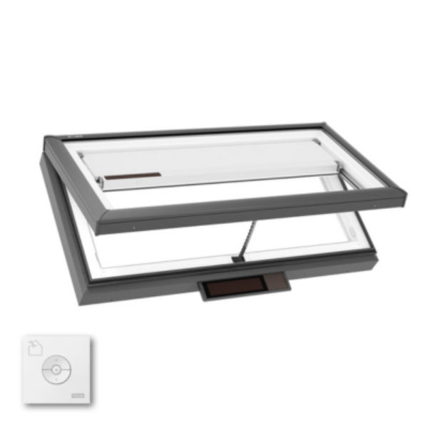 VELUX Solar Powered Venting Curb Mount Skylight - White Solar Powered Shade