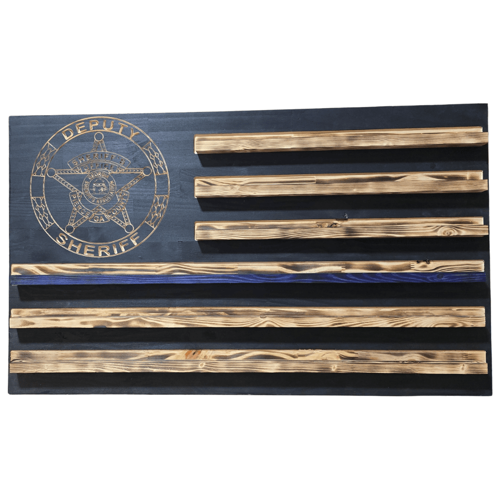 Challenge coin display wood sign