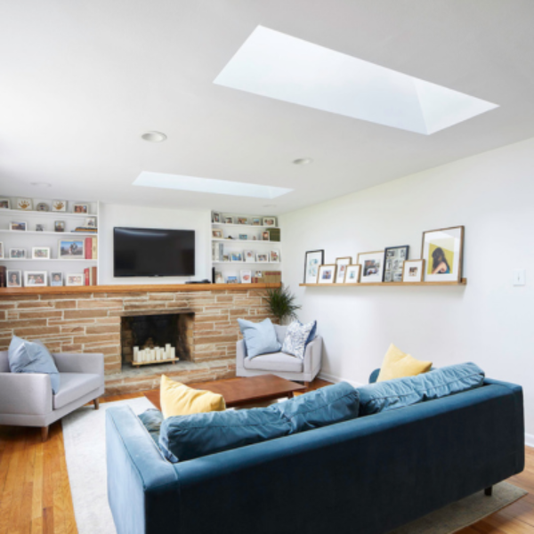 VELUX Fixed Deck Mount Skylight - White Solar Powered Shade